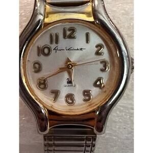 Gloria Vanderbilt Ladies Watch Quartz Two Tone Case and Stretch Metal Band